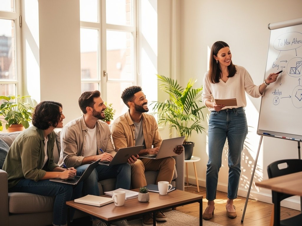 Small group of employees attending cybersecurity training